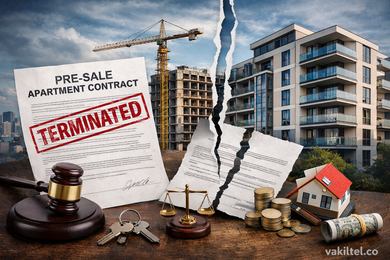 مشاوره حقوقی تلفنی برای فسخ قرارداد پیش‌فروش آپارتمان